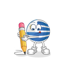 Sticker - uruguay write with pencil. cartoon mascot vector