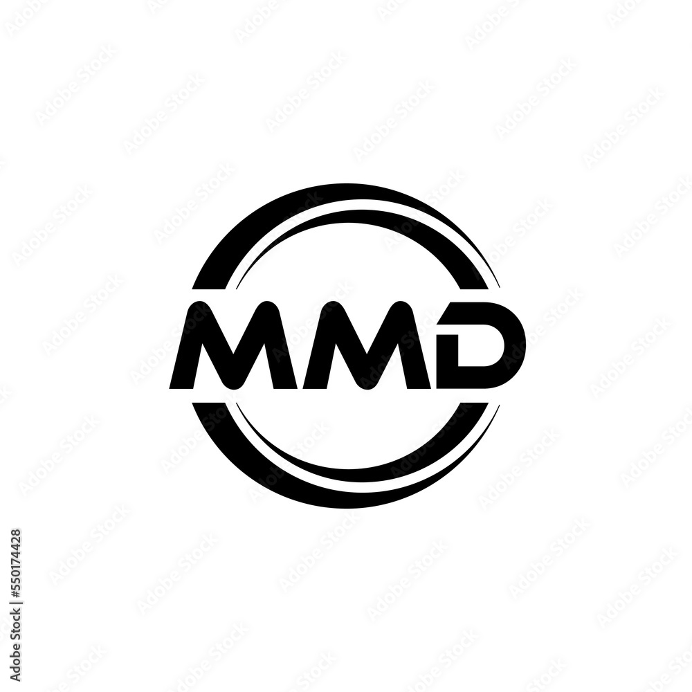Mmda Lettering MMD letter logo design with white background in illustrator, vector ...