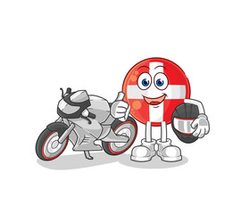 Wall Mural - swiss racer character. cartoon mascot vector