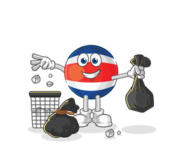 Sticker - costa rica Throw garbage mascot. cartoon vector