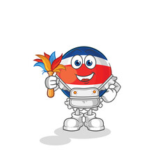 Sticker - costa rica maid mascot. cartoon vector