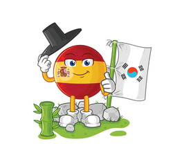 Sticker - spain korean character. cartoon mascot vector