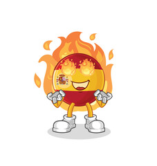 Wall Mural - spain on fire mascot. cartoon vector