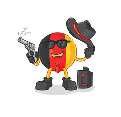 Wall Mural - belgium mafia with gun character. cartoon mascot vector