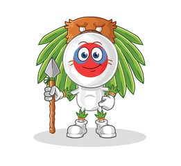 Sticker - japan tribal man mascot. cartoon vector