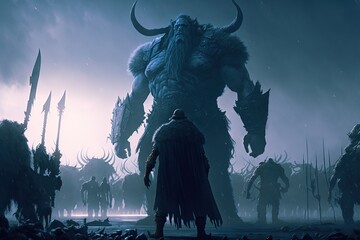 Wall Mural - fantasy giant monster in concept Norse Mythology