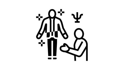 Wall Mural - coach life career line icon animation