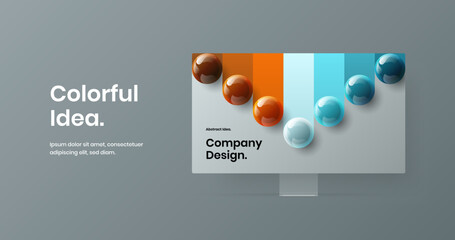 Poster - original display mockup web banner template. minimalistic presentation vector design layout.
