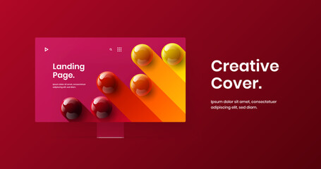 Wall Mural - amazing computer display mockup web project layout. modern banner design vector template.