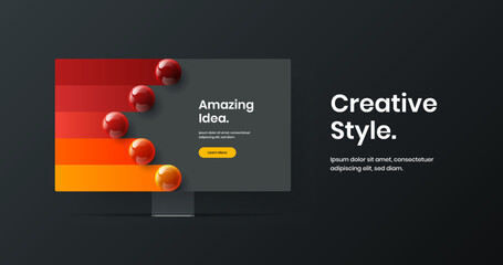 Sticker - minimalistic web banner design vector concept. abstract display mockup presentation illustration.
