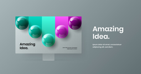 Poster - amazing desktop mockup site screen concept. colorful web banner design vector template.