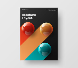 Fresh leaflet vector design illustration. Multicolored realistic spheres annual report concept.