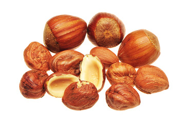 Canvas Print - Hazelnuts on white background