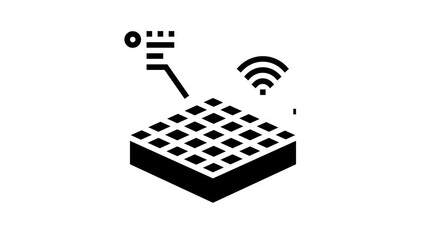 Wall Mural - plantation smart farm line icon animation