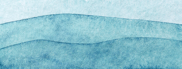 Abstract art background light blue with wavy line and gradient. Watercolor painting with turquoise pattern