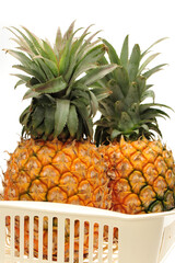 Wall Mural - Pineapple on white background