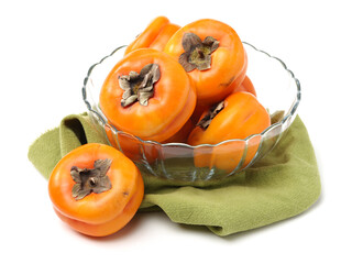 Wall Mural - persimmon on a white background