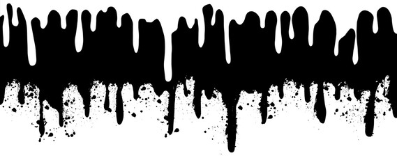 Wall Mural - Black paint liquid dripping background