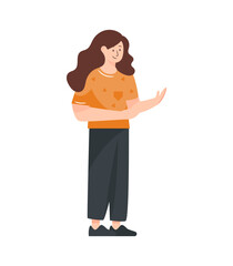 Canvas Print - A flat character illustration of young girl 