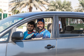 sports player in a car