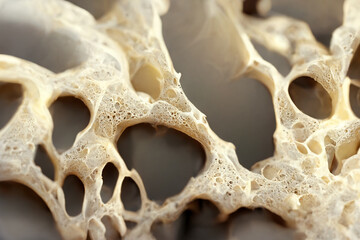 Macro view of bone structure illustration. 2D illustration