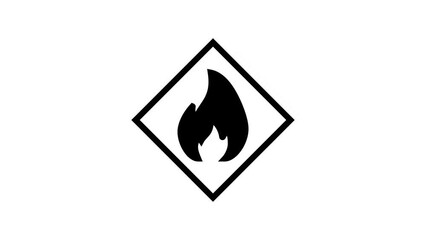 Canvas Print - danger fire glyph icon animation