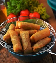 Fried Chinese Traditional Spring Rolls Food