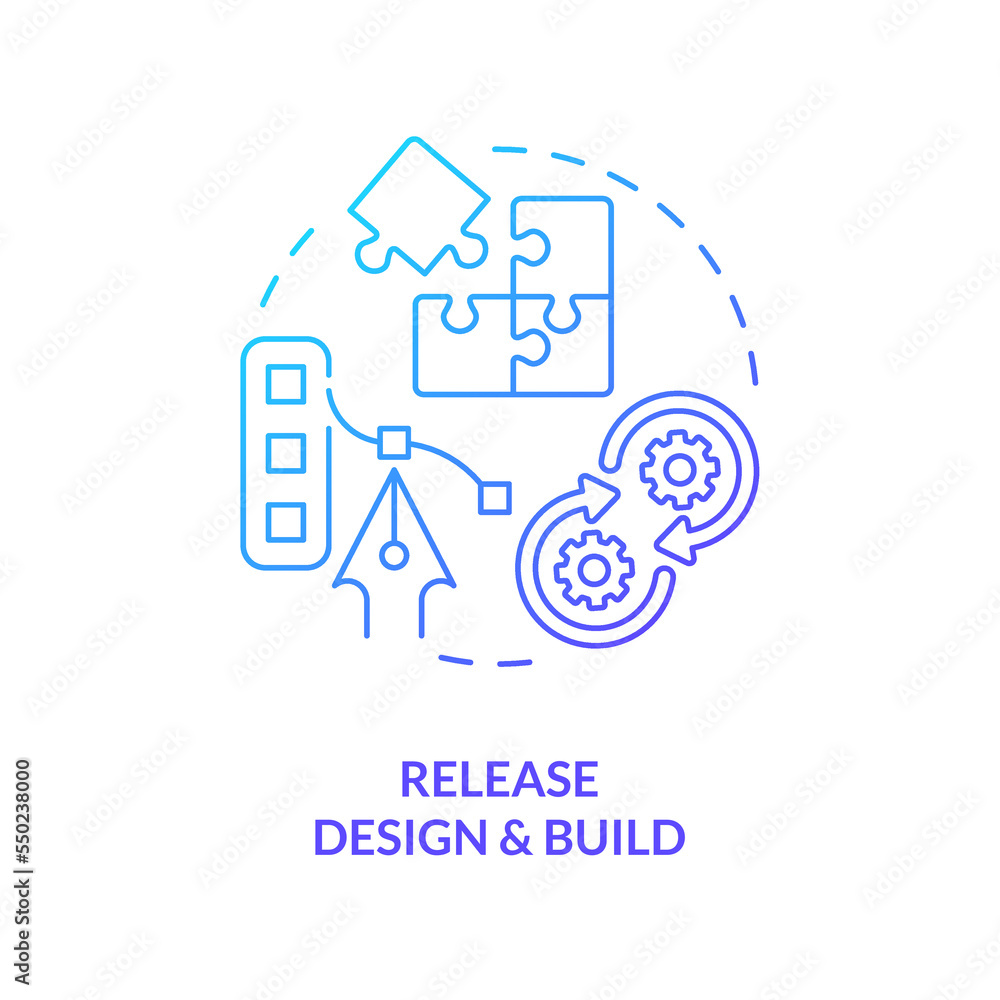 Design and build blue gradient concept icon. Software development ...