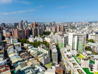 Fototapete - Aerial view of Taichung city