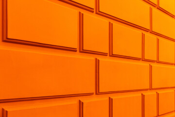 Wall Mural - Orange wall with classic rustication pattern,