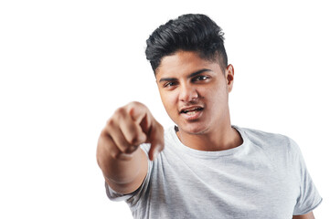 Wall Mural - Studio shot of a young man posing against isolated on a transparent png background