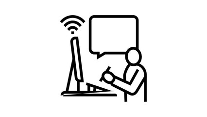 Wall Mural - graphic designer freelance line icon animation