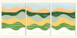 © Maria Petrish - Green abstract agriculture field vector leaflet. Agro card template, farm presentation. Set of a4 layout with nature theme. Minimalist shape, agri design. Field view with texture background