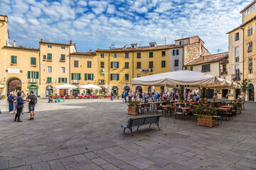 Wall Mural - lucca, italy. piazza dell'anfiteatro - rebuilt ancient amphitheater
