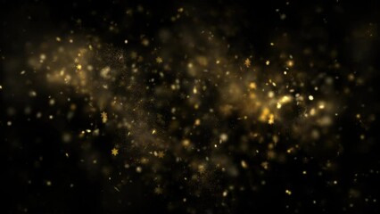 Wall Mural - Gold Snowflakes and Luxe Particles Loop Background