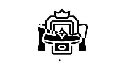 Sticker - game award with crown line icon animation