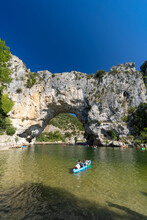 Pont D'Arc, Stone Arch Over Ardeche River, Auvergne-Rhone-Alpes, France