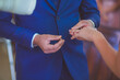 © Valdeon - groom putting wedding ring on bride's hand at a wedding