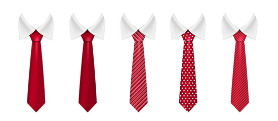 Poster - Vector men ties template. Necktie collection