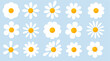 © alenast - Simple chamomile set, flat daisy icon illustration, spring season, botanical decoration
