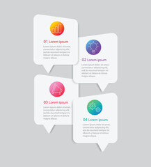 Wall Mural - infographics design with speech bubble flat vector