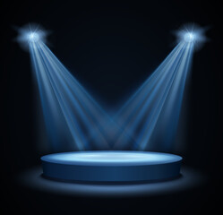 Aufkleber - Spotlight Shines on the Stage. Vector illustration