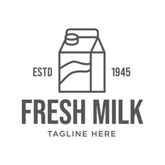 Canvas Print - Milk Logo Design Vector. Healthy Fresh Milk Logo Template