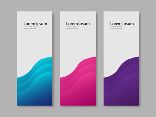 Wall Mural - vertical banner business collection wave shape