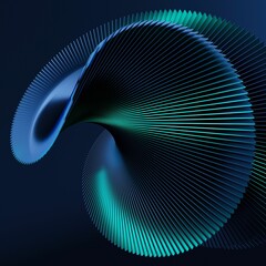 Sticker - 3d render of an abstract Swirl pattern with shiny blue ingredient for wallpaper