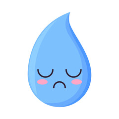 Poster - sad rain drop kawaii