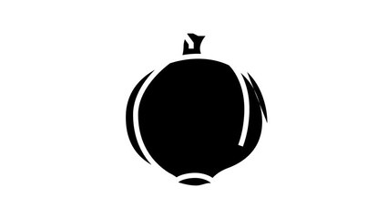 Wall Mural - onion vegetable line icon animation