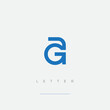Letter AG or GS logo simple and clean