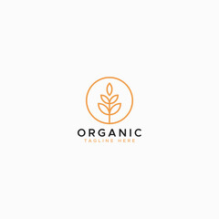 Canvas Print - Organic Plant Abstract Shape for Herb and Botanist Sign Symbol Logo