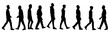 © curto - group of a men walking on white background